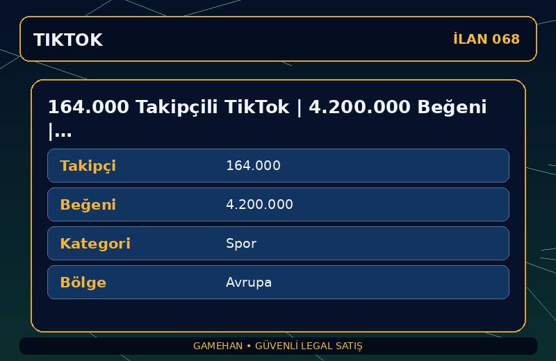 164.000 Takipçili TikTok | 4.200.000 Beğeni | Spor | Avrupa