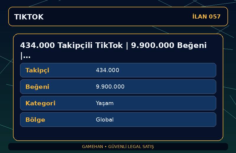 434.000 Takipçili TikTok | 9.900.000 Beğeni | Yaşam | Global