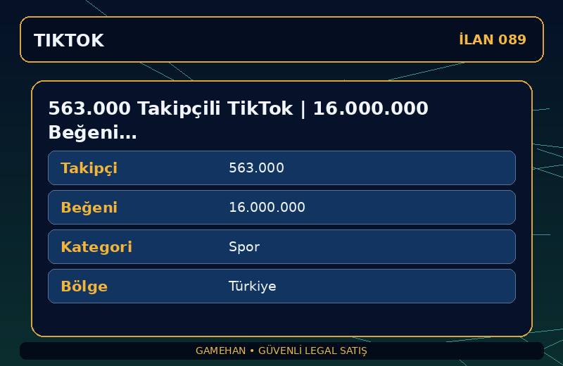 563.000 Takipçili TikTok | 16.000.000 Beğeni | Spor | Türkiye