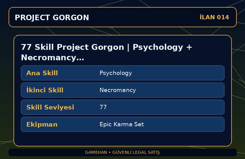 77 Skill Project Gorgon | Psychology + Necromancy | Epic Karma Set | Tailoring