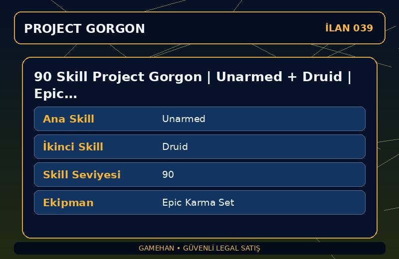 90 Skill Project Gorgon | Unarmed + Druid | Epic Karma Set | Alchemy