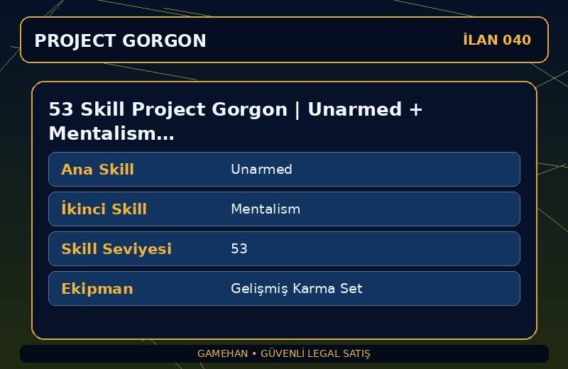 53 Skill Project Gorgon | Unarmed + Mentalism | Gelişmiş Karma Set | Cooking
