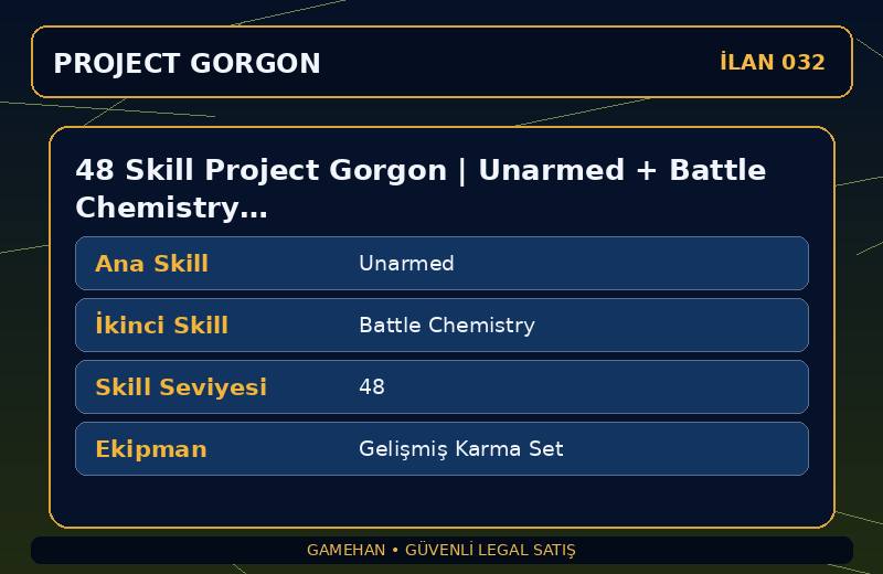 48 Skill Project Gorgon | Unarmed + Battle Chemistry | Gelişmiş Karma Set | Cooking