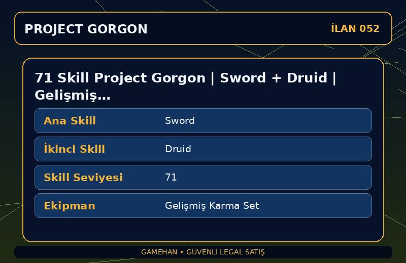 71 Skill Project Gorgon | Sword + Druid | Gelişmiş Karma Set | Cooking