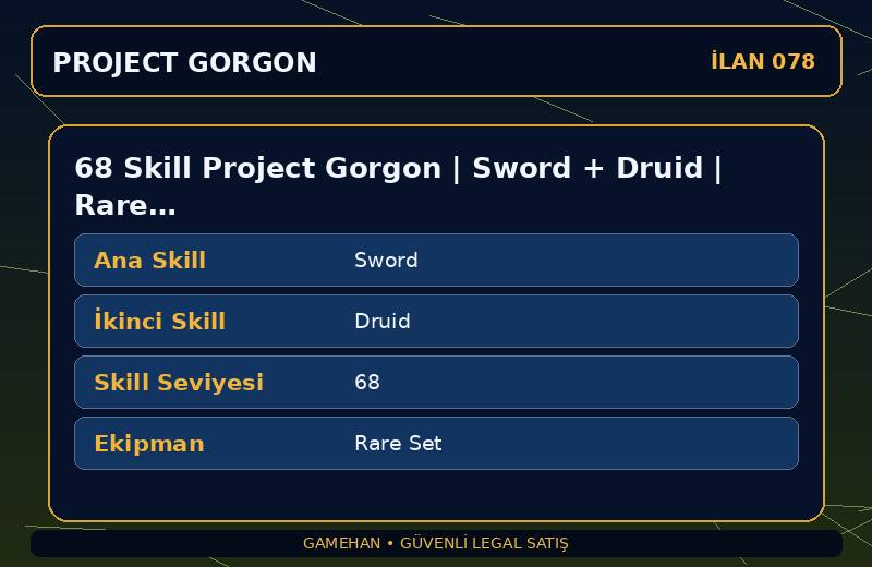 68 Skill Project Gorgon | Sword + Druid | Rare Set | Leatherworking