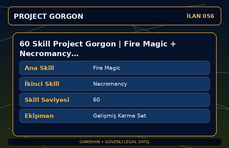 60 Skill Project Gorgon | Fire Magic + Necromancy | Gelişmiş Karma Set | Alchemy