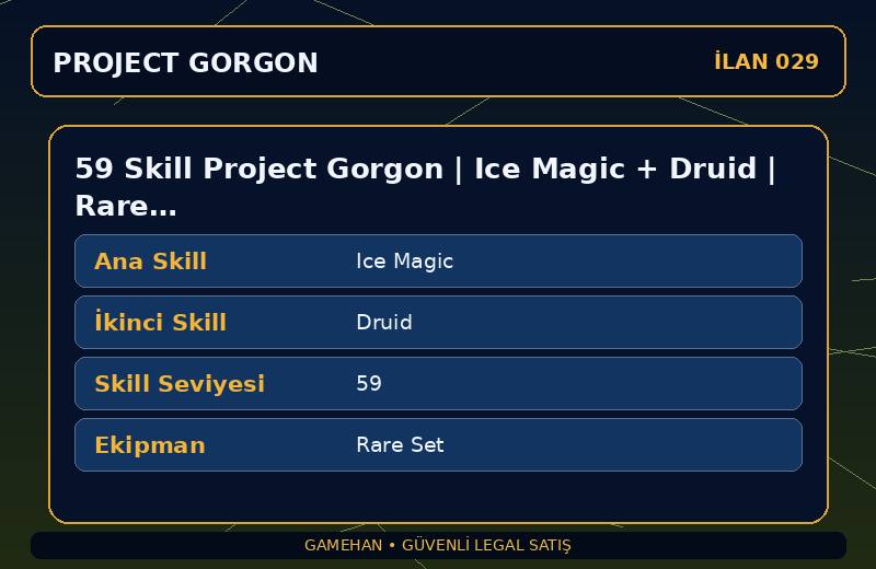 59 Skill Project Gorgon | Ice Magic + Druid | Rare Set | Blacksmithing