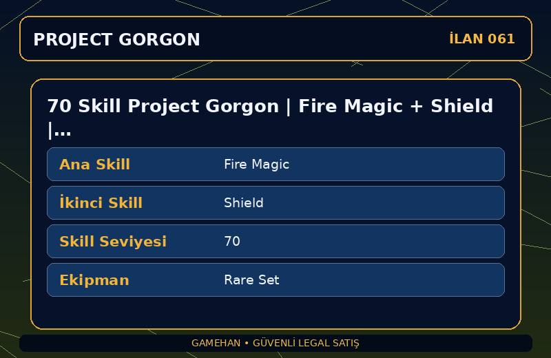70 Skill Project Gorgon | Fire Magic + Shield | Rare Set | Leatherworking
