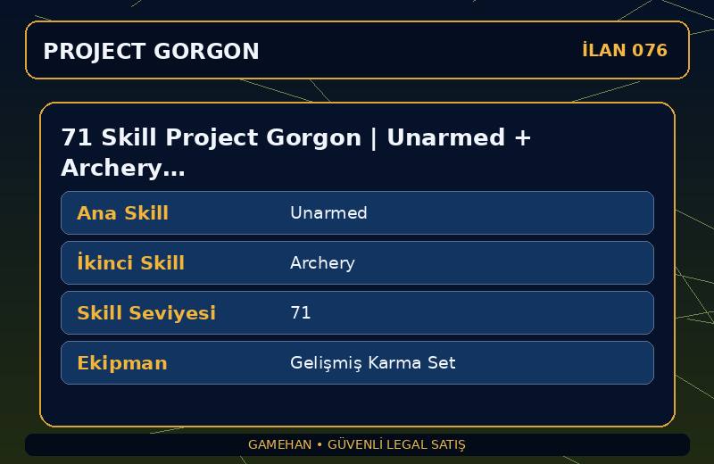71 Skill Project Gorgon | Unarmed + Archery | Gelişmiş Karma Set | Leatherworking