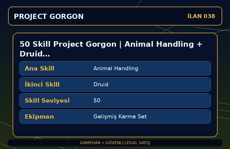 50 Skill Project Gorgon | Animal Handling + Druid | Gelişmiş Karma Set | Blacksmithing