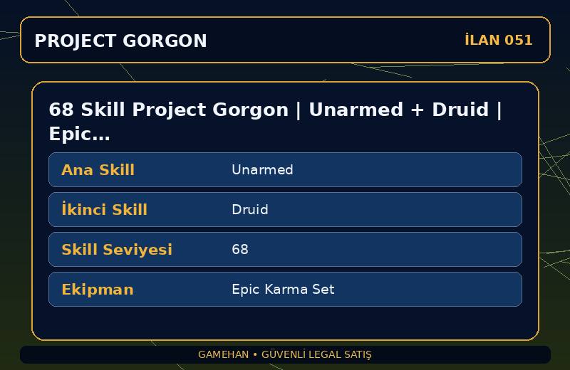 68 Skill Project Gorgon | Unarmed + Druid | Epic Karma Set | Leatherworking