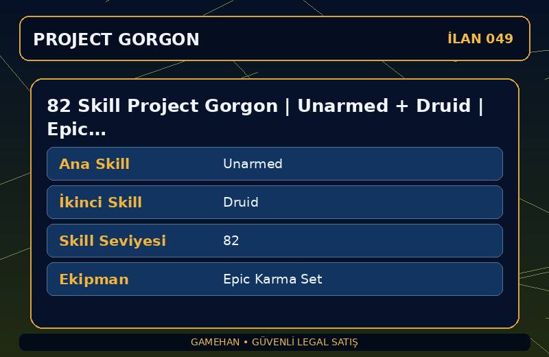 82 Skill Project Gorgon | Unarmed + Druid | Epic Karma Set | Blacksmithing