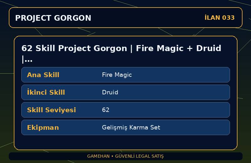 62 Skill Project Gorgon | Fire Magic + Druid | Gelişmiş Karma Set | Cooking