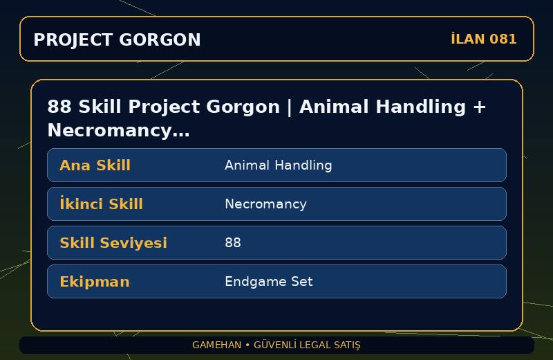 88 Skill Project Gorgon | Animal Handling + Necromancy | Endgame Set | Blacksmithing