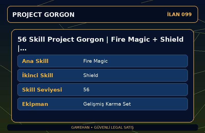 56 Skill Project Gorgon | Fire Magic + Shield | Gelişmiş Karma Set | Cooking