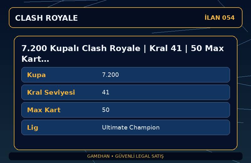 7.200 Kupalı Clash Royale | Kral 41 | 50 Max Kart | Ultimate Champion