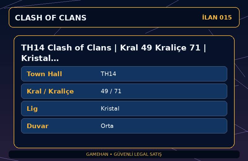 TH14 Clash of Clans | Kral 49 Kraliçe 71 | Kristal Lig | Orta Duvar