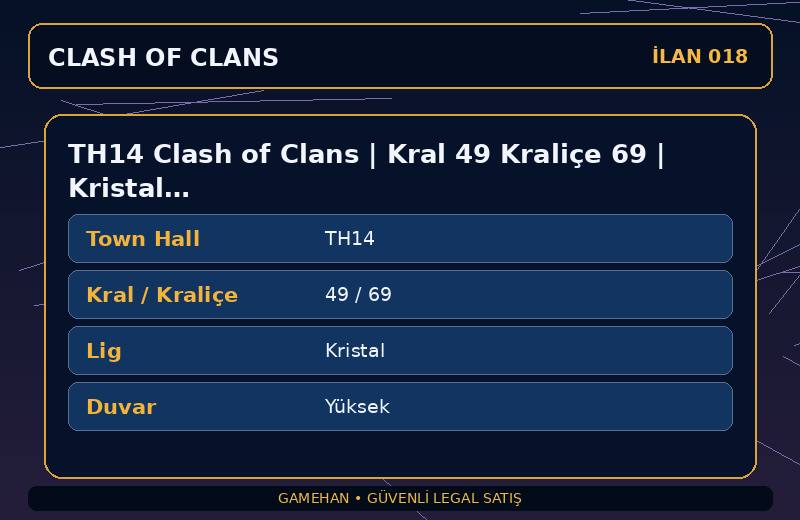 TH14 Clash of Clans | Kral 49 Kraliçe 69 | Kristal Lig | Yüksek Duvar