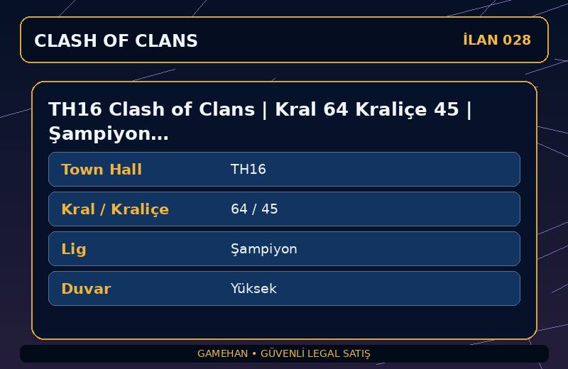 TH16 Clash of Clans | Kral 64 Kraliçe 45 | Şampiyon Lig | Yüksek Duvar