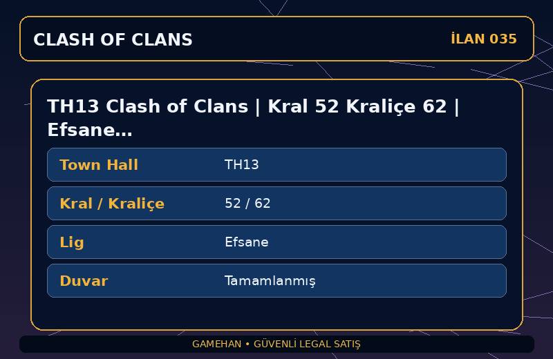 TH13 Clash of Clans | Kral 52 Kraliçe 62 | Efsane Lig | Tamamlanmış Duvar