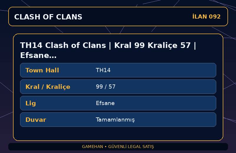 TH14 Clash of Clans | Kral 99 Kraliçe 57 | Efsane Lig | Tamamlanmış Duvar