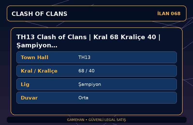 TH13 Clash of Clans | Kral 68 Kraliçe 40 | Şampiyon Lig | Orta Duvar