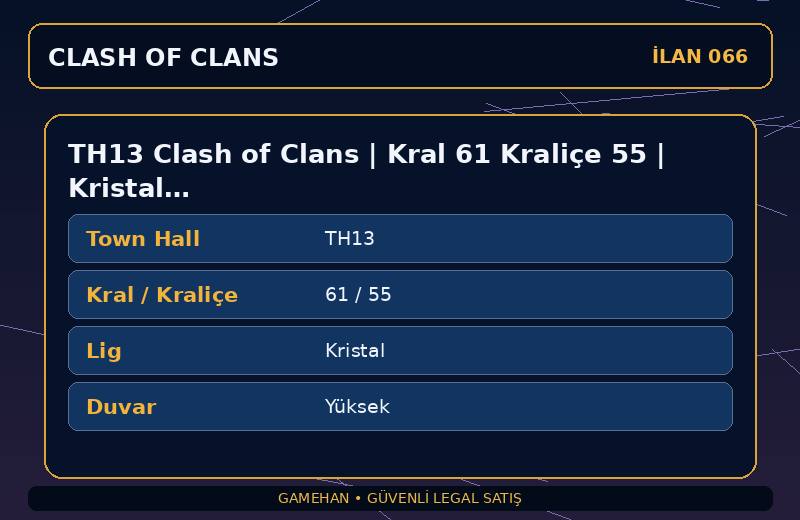 TH13 Clash of Clans | Kral 61 Kraliçe 55 | Kristal Lig | Yüksek Duvar