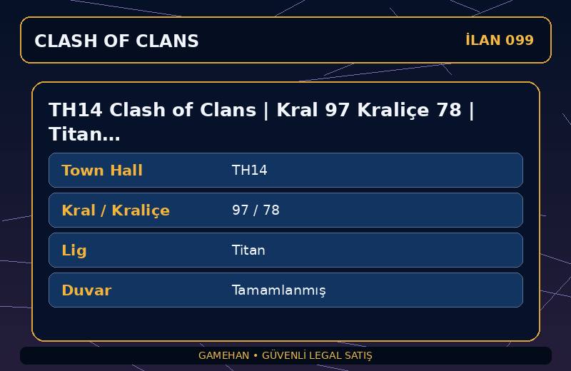 TH14 Clash of Clans | Kral 97 Kraliçe 78 | Titan Lig | Tamamlanmış Duvar