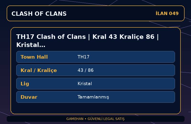 TH17 Clash of Clans | Kral 43 Kraliçe 86 | Kristal Lig | Tamamlanmış Duvar