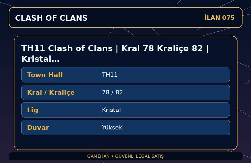 TH11 Clash of Clans | Kral 78 Kraliçe 82 | Kristal Lig | Yüksek Duvar