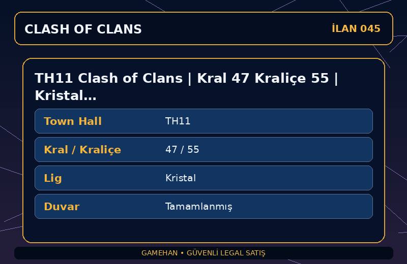 TH11 Clash of Clans | Kral 47 Kraliçe 55 | Kristal Lig | Tamamlanmış Duvar
