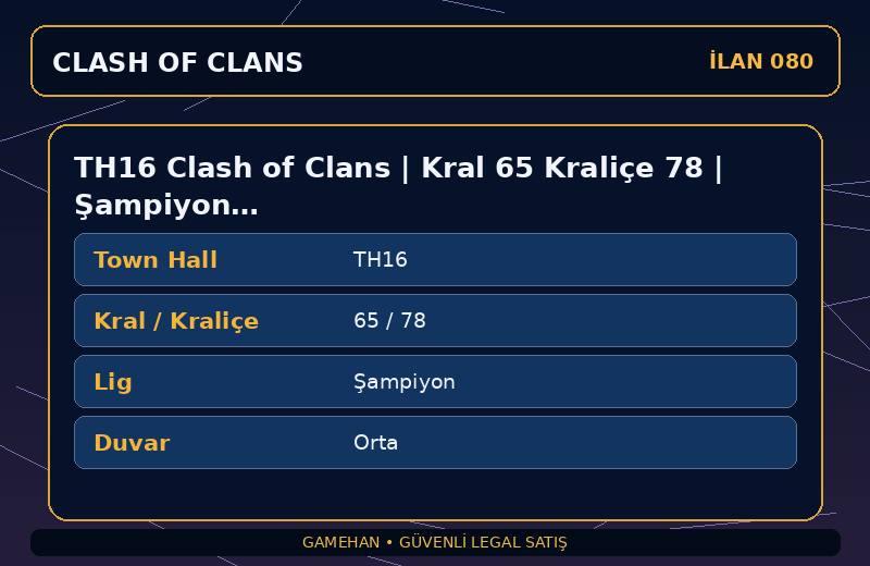 TH16 Clash of Clans | Kral 65 Kraliçe 78 | Şampiyon Lig | Orta Duvar