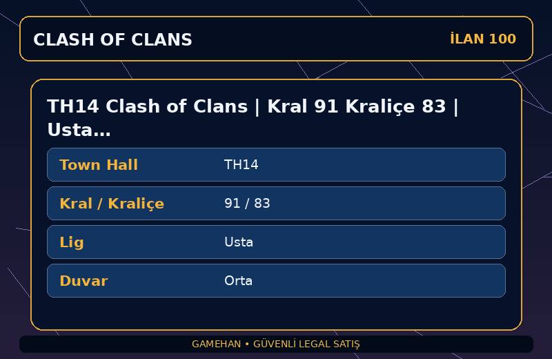 TH14 Clash of Clans | Kral 91 Kraliçe 83 | Usta Lig | Orta Duvar